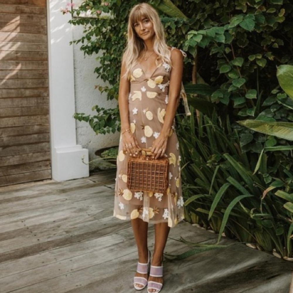 For Love and Lemons Fruit Punch Sequins Midi Dress